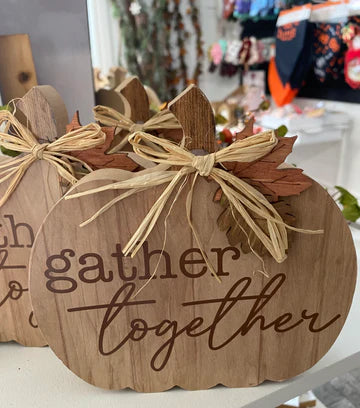 Wooden Pumpkin Sign