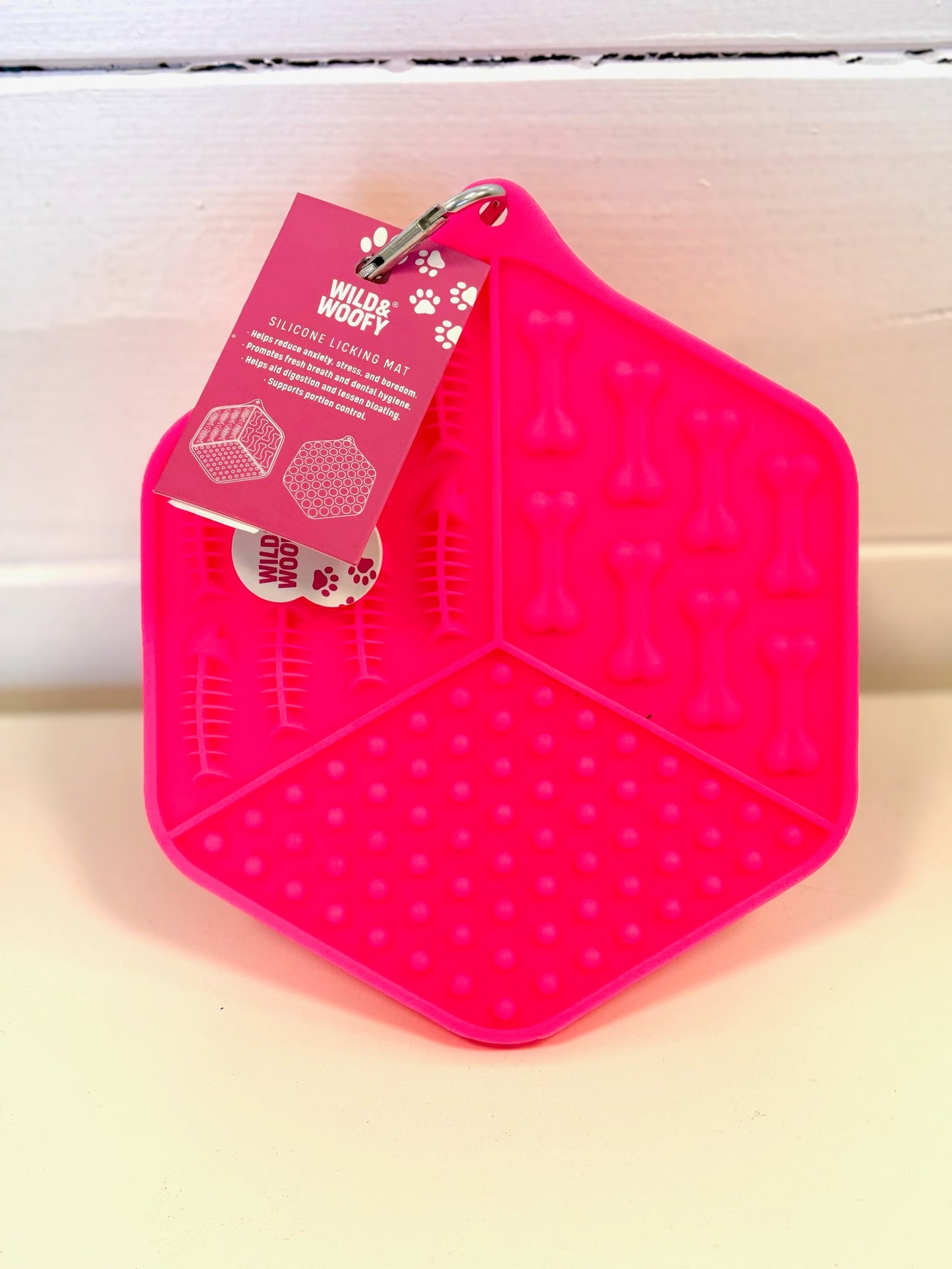 6" SILICONE PET LICKING MAT - HOT PINK