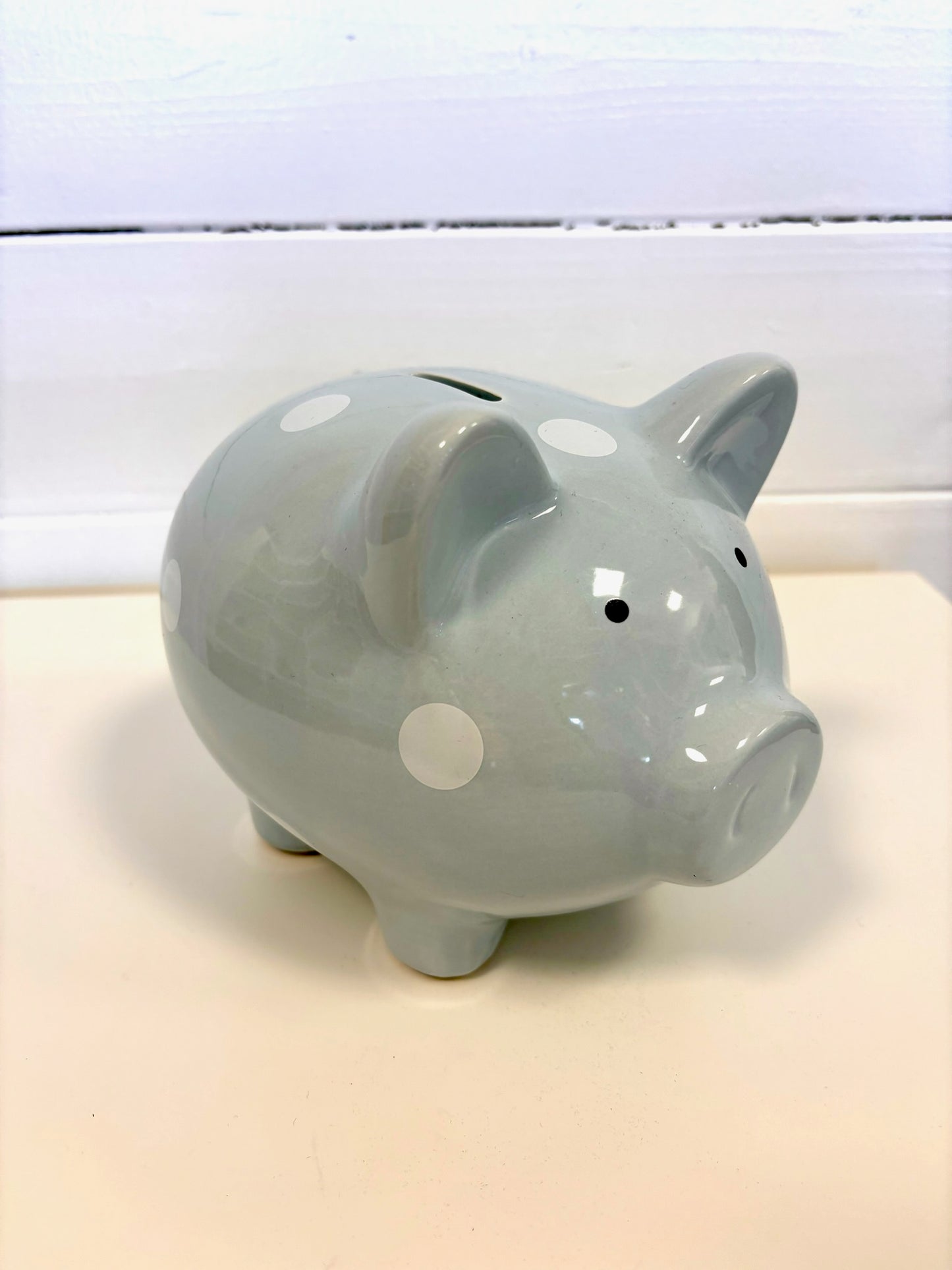 CERAMIC BLUE PIGGY BANK