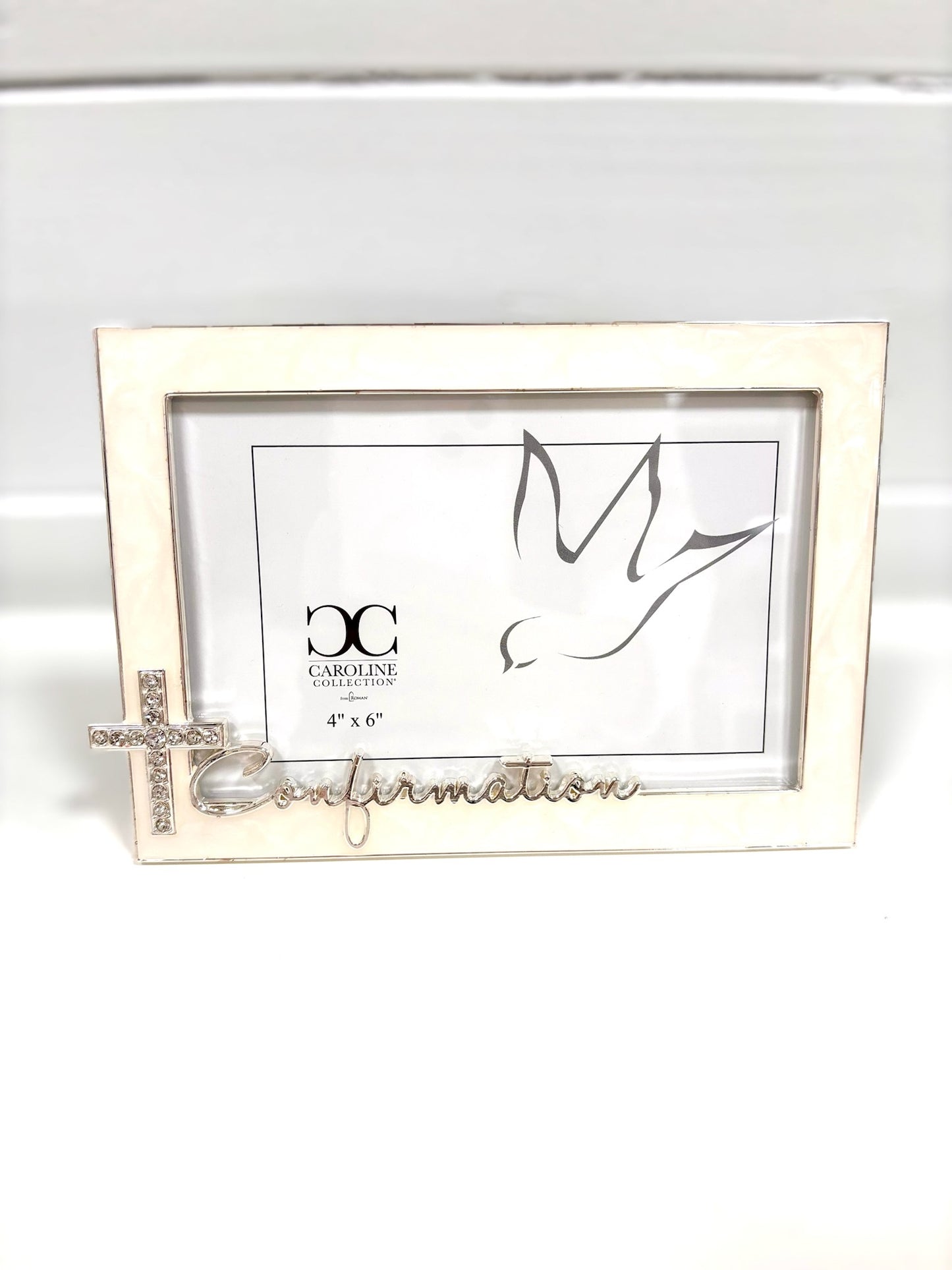 WHITE CONFIRMATION FRAME WITH CROSS