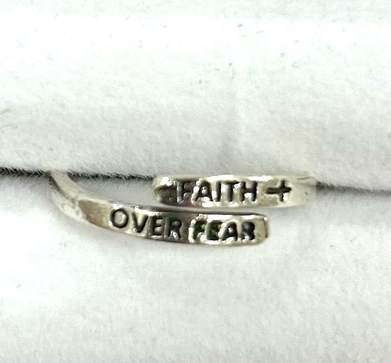FAITH OVER FEAR ZINC RING