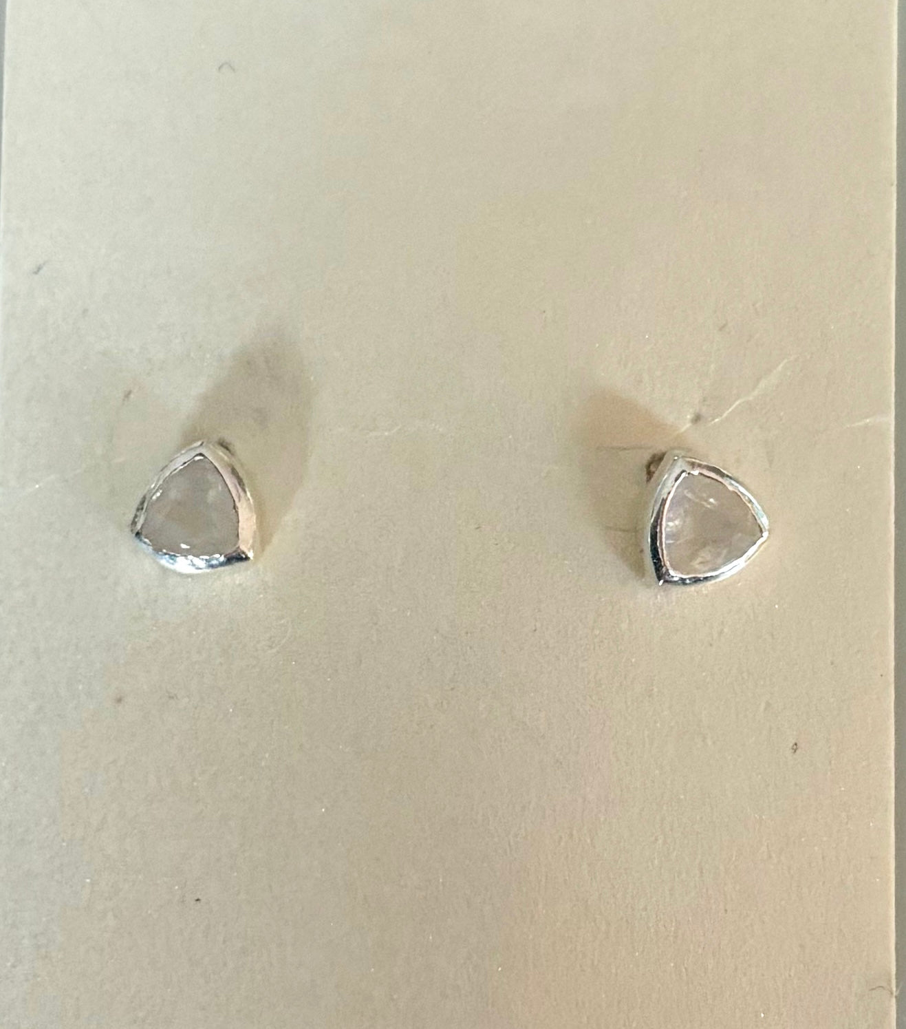 CLEAR QUARTZ STUD EARRINGS