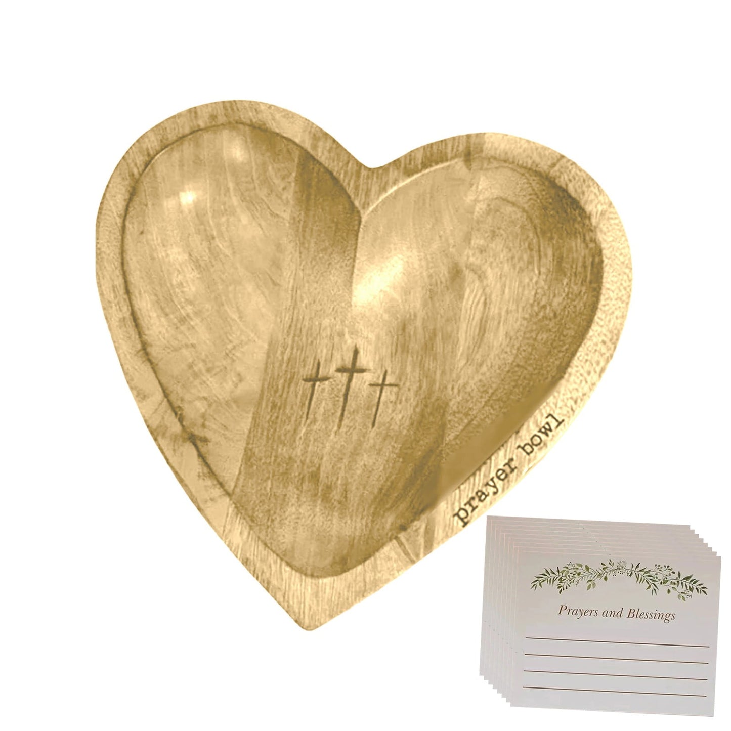 HEART SHAPED PRAYER BOWL WITH PRAYER CARDS