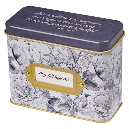 SCRIPTURE CARDS IN FLORAL TIN