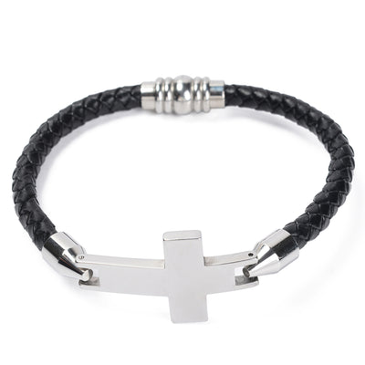 MENS FAITH LEATHER BRACELET