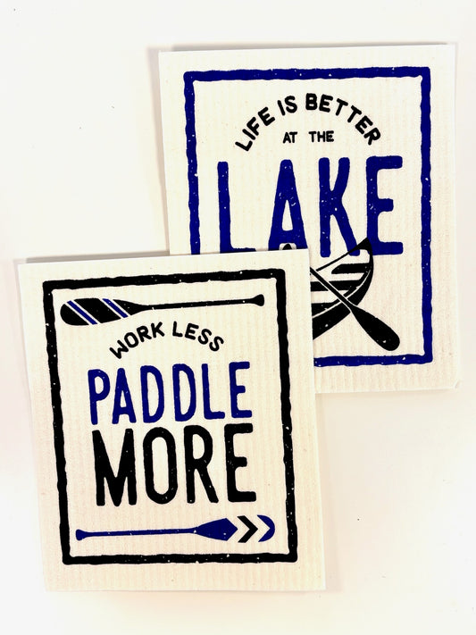 SWEDISH DISH CLOTH - LIFE IS BETTER AT THE LAKE