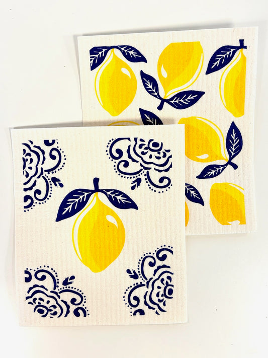 SWEDISH DISH CLOTH - BLUE/LEMON