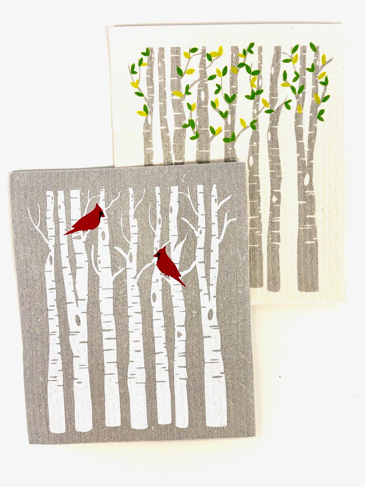 SWEDISH DISH CLOTH - SMALLL CARDINAL ON TREE