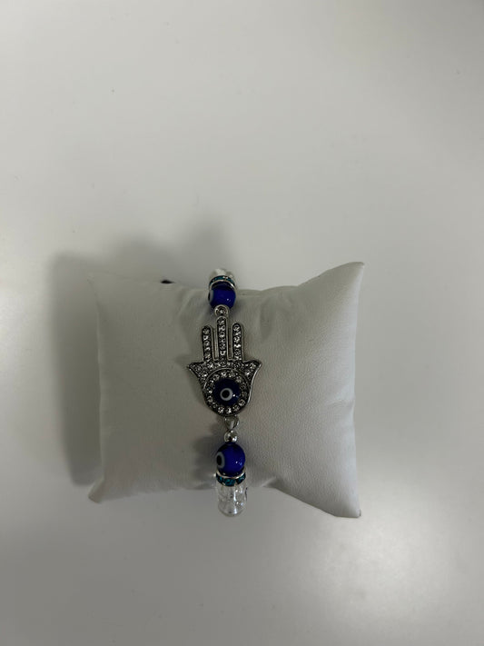 EVIL EYE & CLEAR QUARTZ BRACELET