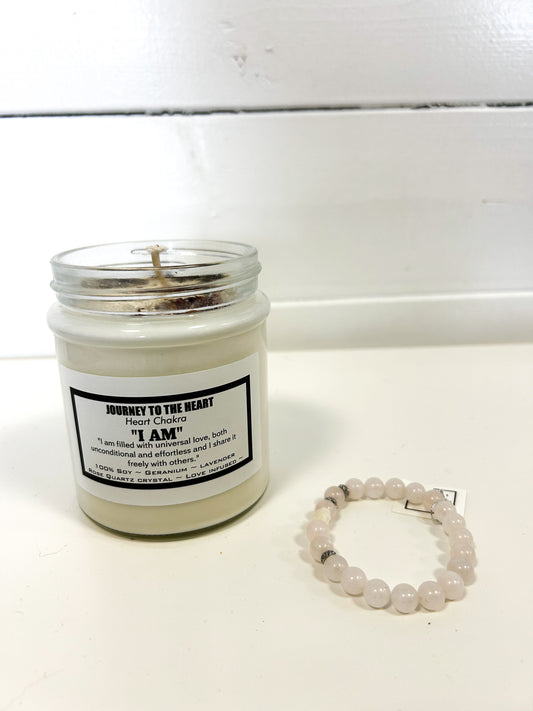 HEART CHAKRA CANDLE WITH BRACELET