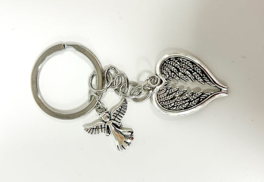 ANGEL&HEART SHAPED WINGS KEYCHAIN