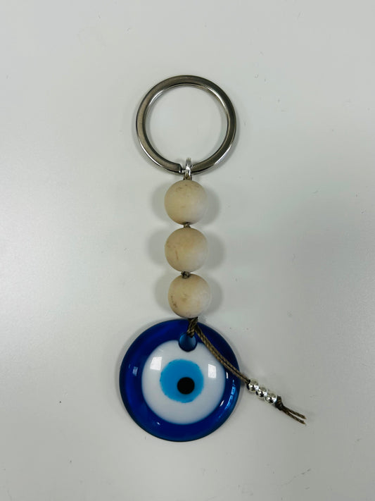 EVIL EYE KEYCHAIN THREE BEADS