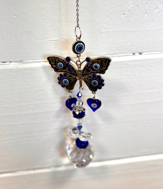 BUTTERFLY EVIL EYE SUNCATCHER
