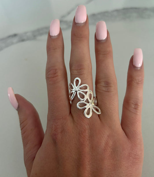 DOUBLE FLOWER RING - SIZE 8