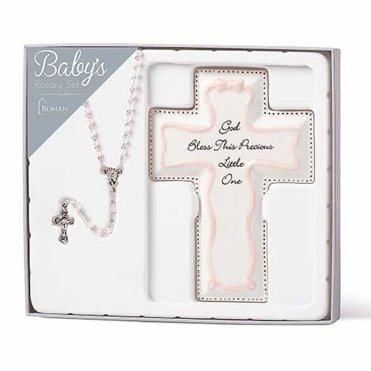 PORCELAIN  CROSS WITH ROSARY