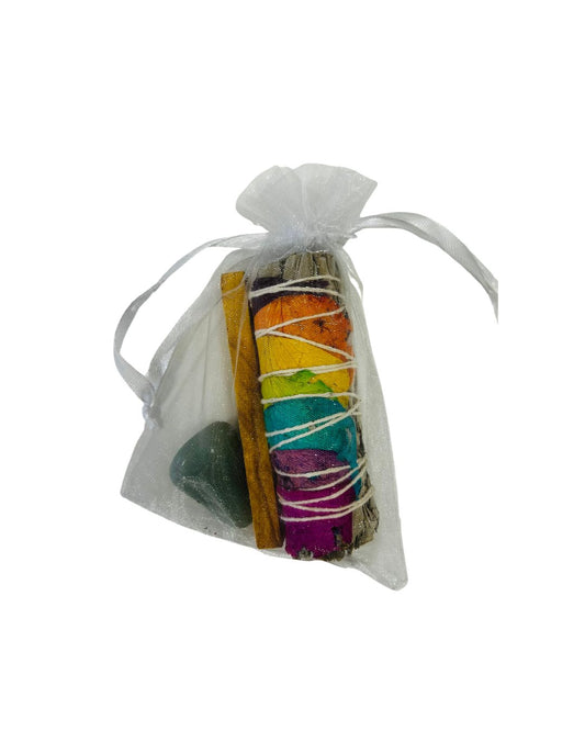 SAGE , PALO SANTO AND GREEN AVENTURINE CRYSTAL BUNDLE