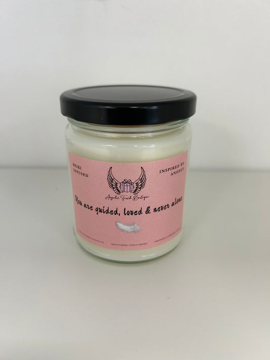 YOU ARE GUIDED,LOVED, AND NEVER ALONE 8 OZ CANDLE