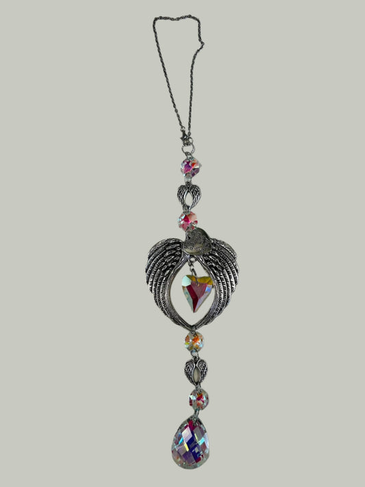 ANGEL WING MEMORIAL SUNCATCHER WITH CHARM